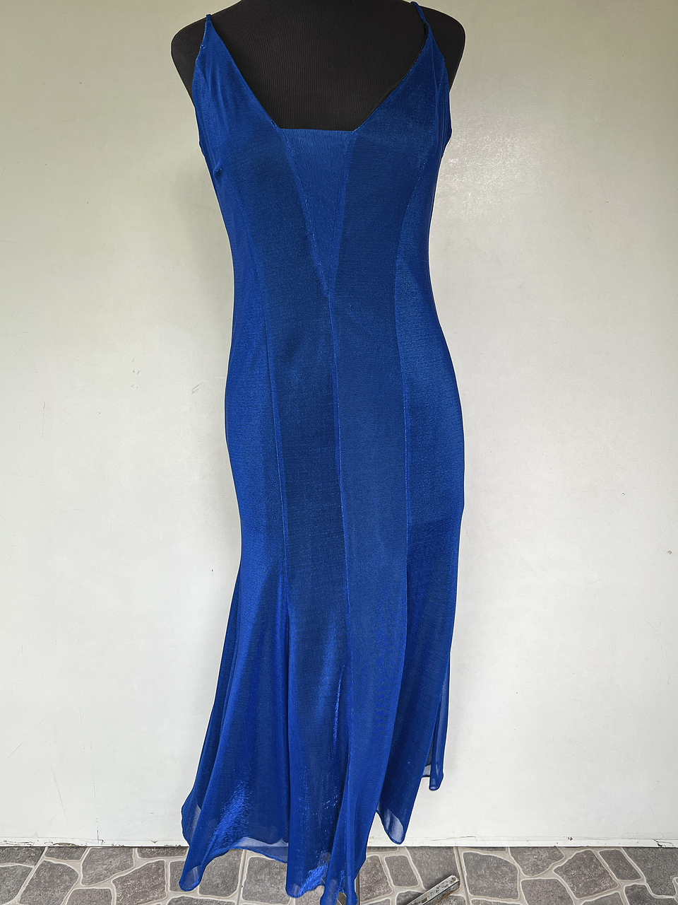 VESTIDO LARGO AZUL BRILLANTE - TALLA 44 1