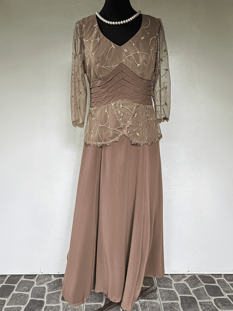 VESTIDO LARGO CAFE - TALLA 46