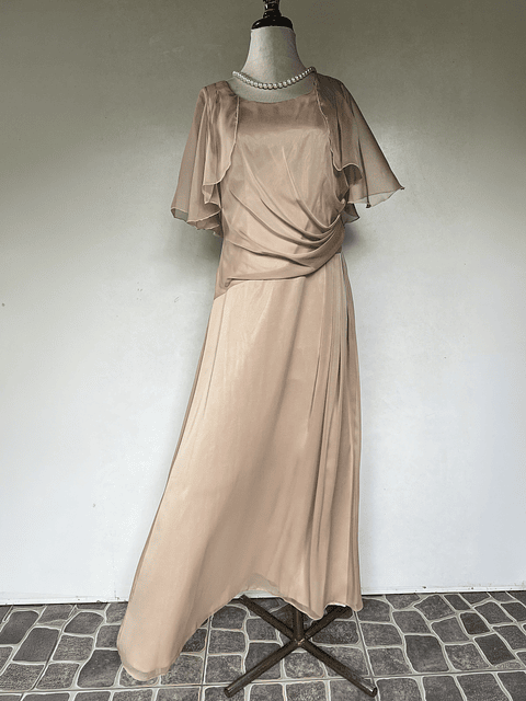 VESTIDO LARGO CREMA - TALLA 46