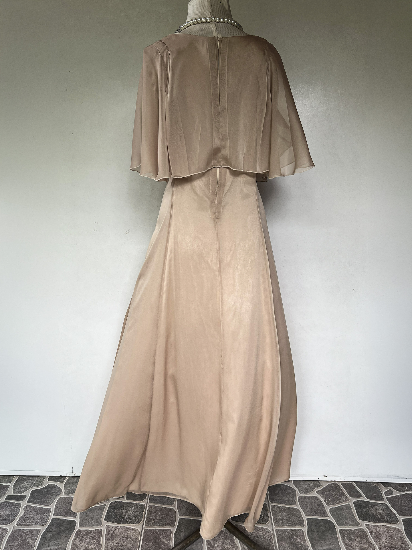 VESTIDO LARGO CREMA - TALLA 46 4