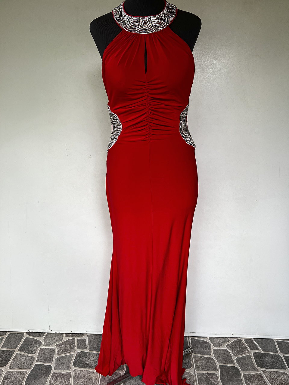 VESTIDO LARGO ROJO - TALLA L 1