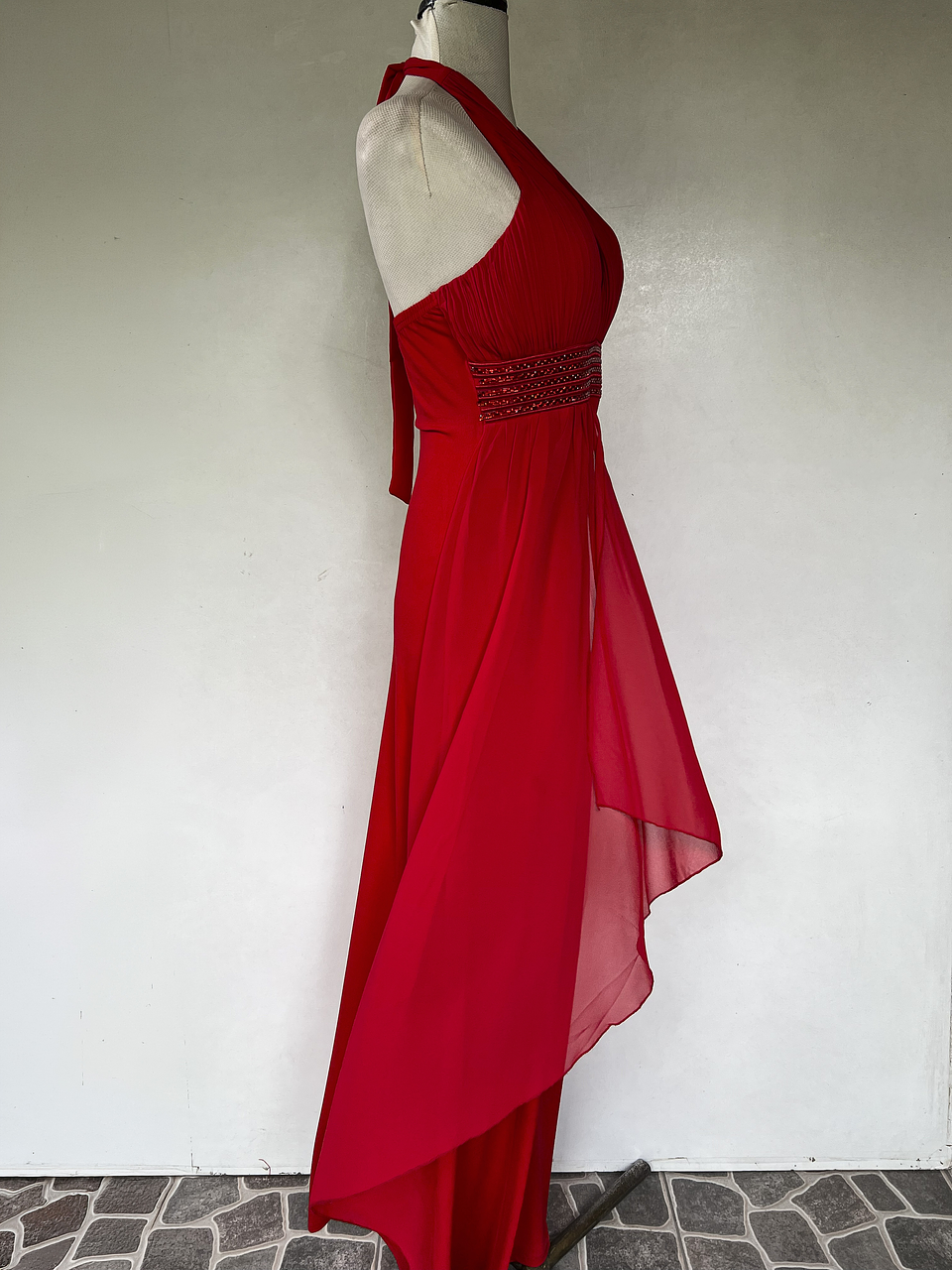 VESTIDO LARGO ROJO - TALLA S 2