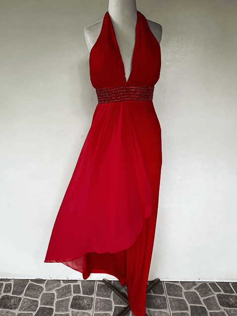 VESTIDO LARGO ROJO - TALLA S