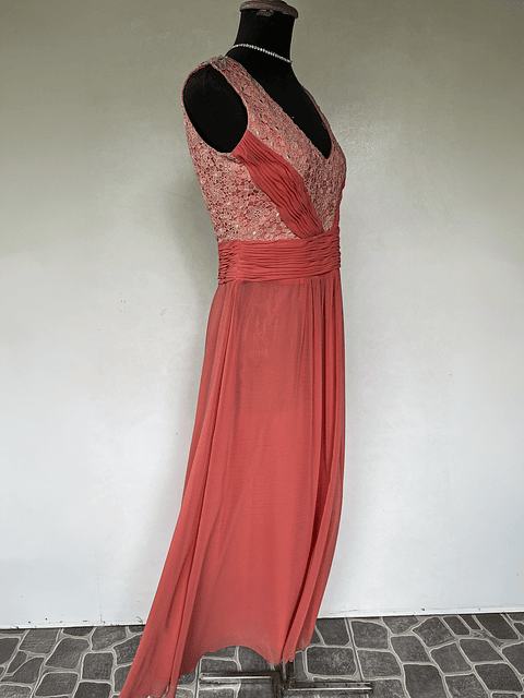 VESTIDO LARGO DURAZNO - TALLA 42, 44