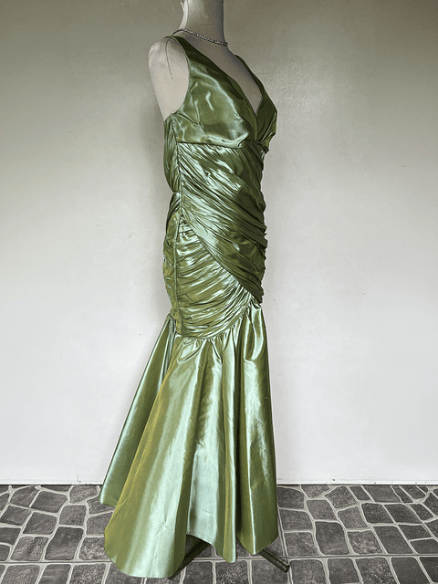 VESTIDO LARGO VERDE CLARO - TALLA 42