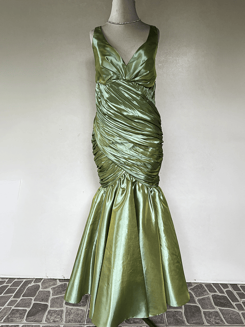 VESTIDO LARGO VERDE CLARO - TALLA 42