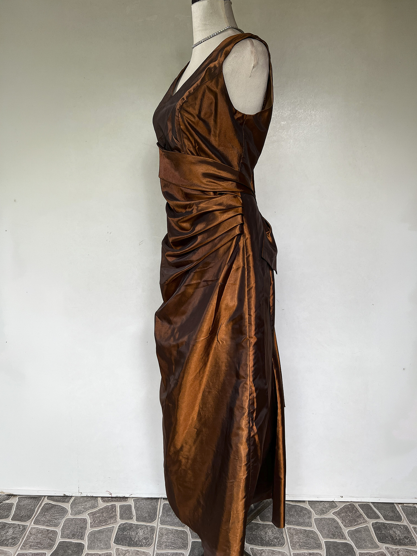 VESTIDO LARGO CAFE BRILLANTE 3