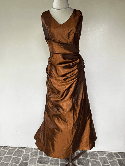 VESTIDO LARGO CAFE BRILLANTE