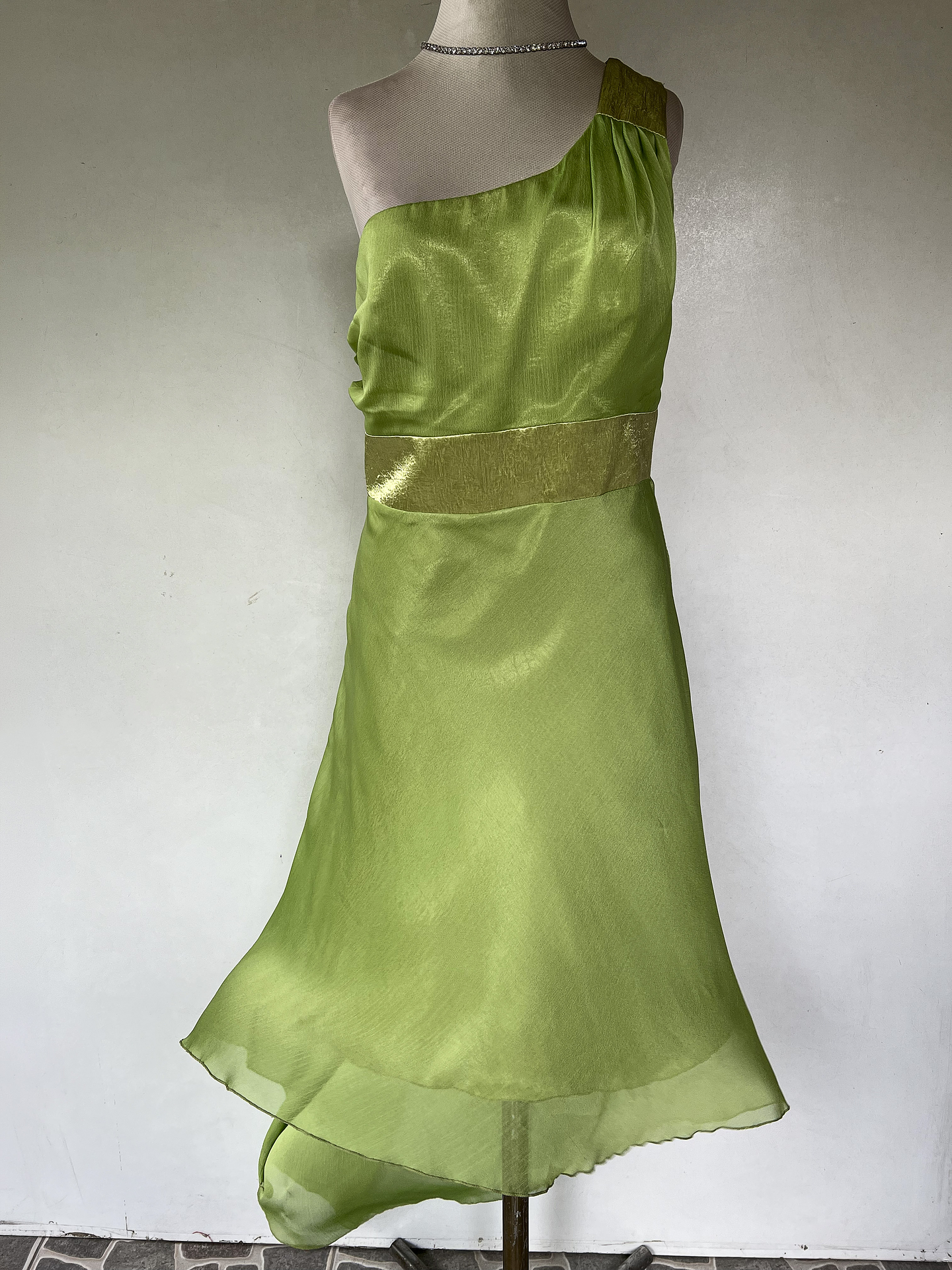 VESTIDO LARGO VERDE CLARO - TALLA 40 1