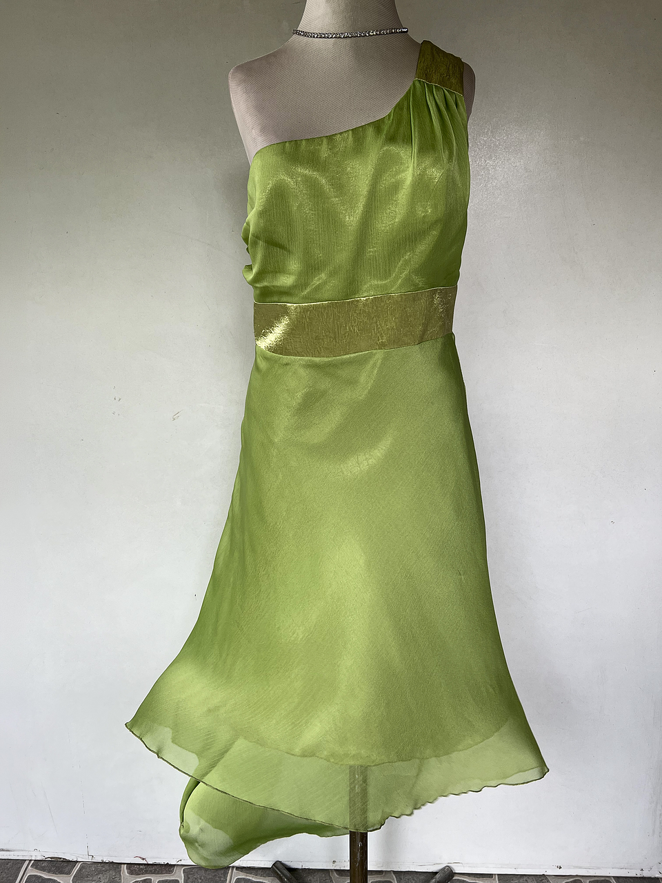 VESTIDO LARGO VERDE CLARO - TALLA 40 1