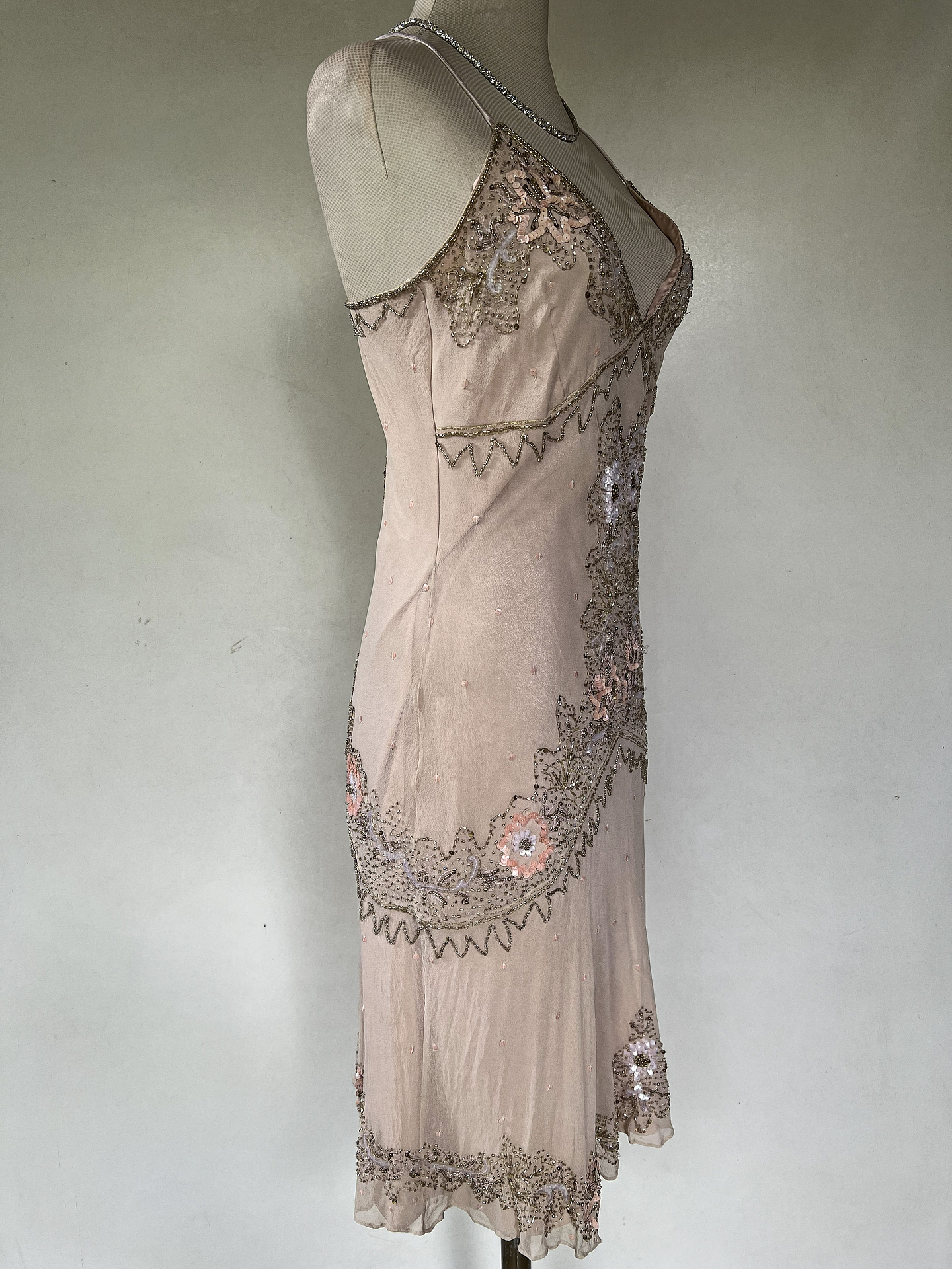 VESTIDO LARGO CREMA - TALLA 40 3