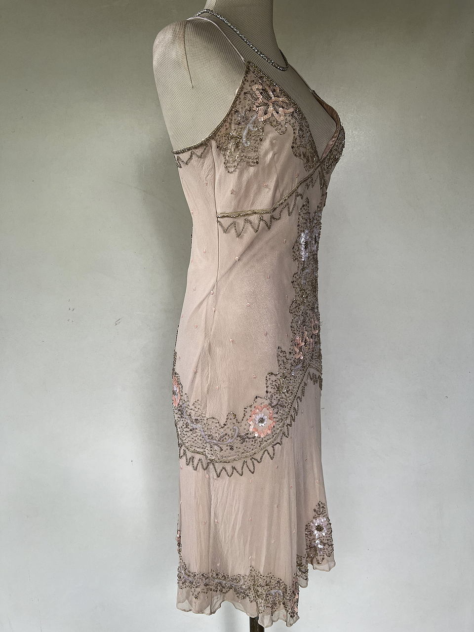 VESTIDO LARGO CREMA - TALLA 40 3