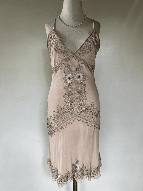 VESTIDO LARGO CREMA - TALLA 40