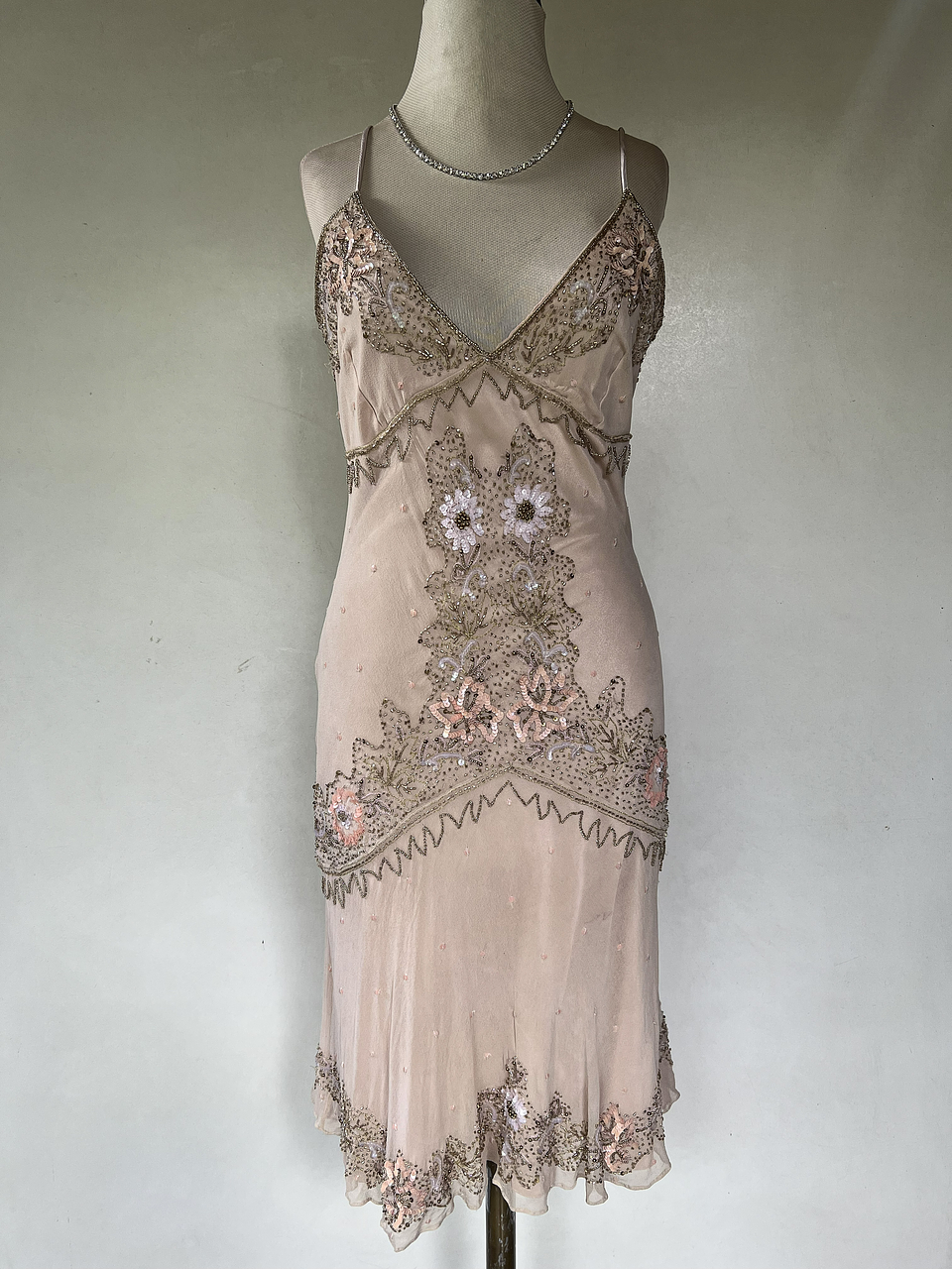 VESTIDO LARGO CREMA - TALLA 40 1