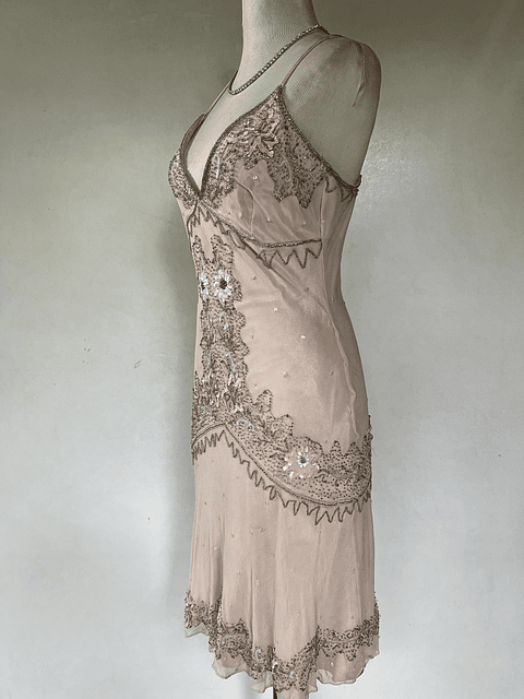 VESTIDO LARGO CREMA - TALLA 40