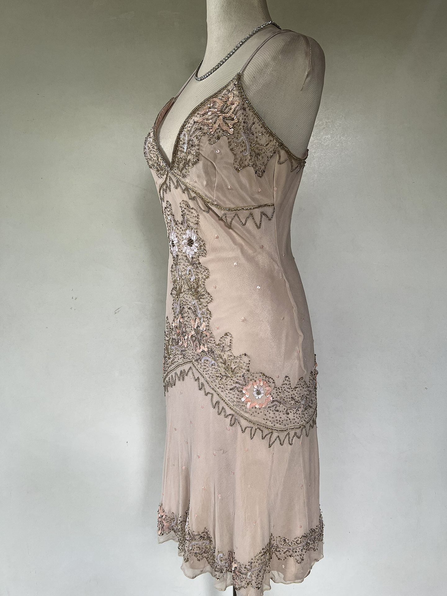 VESTIDO LARGO CREMA - TALLA 40 2