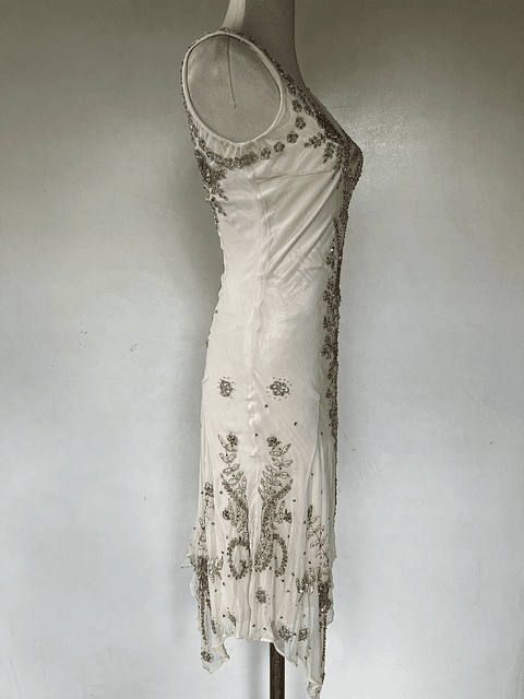 VESTILO LARGO BLANCO FLORES - TALLA 40