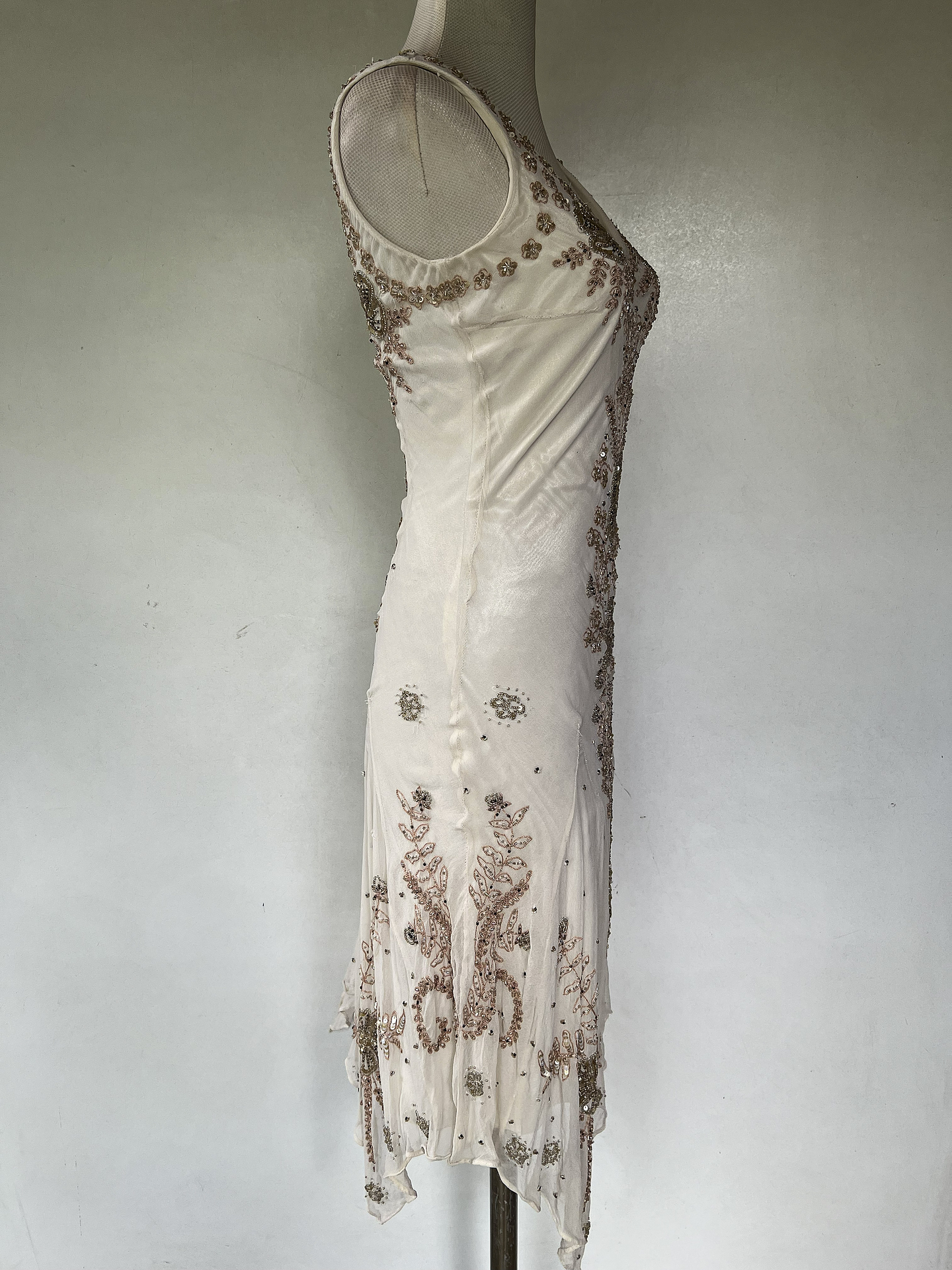 VESTILO LARGO BLANCO FLORES - TALLA 40 2