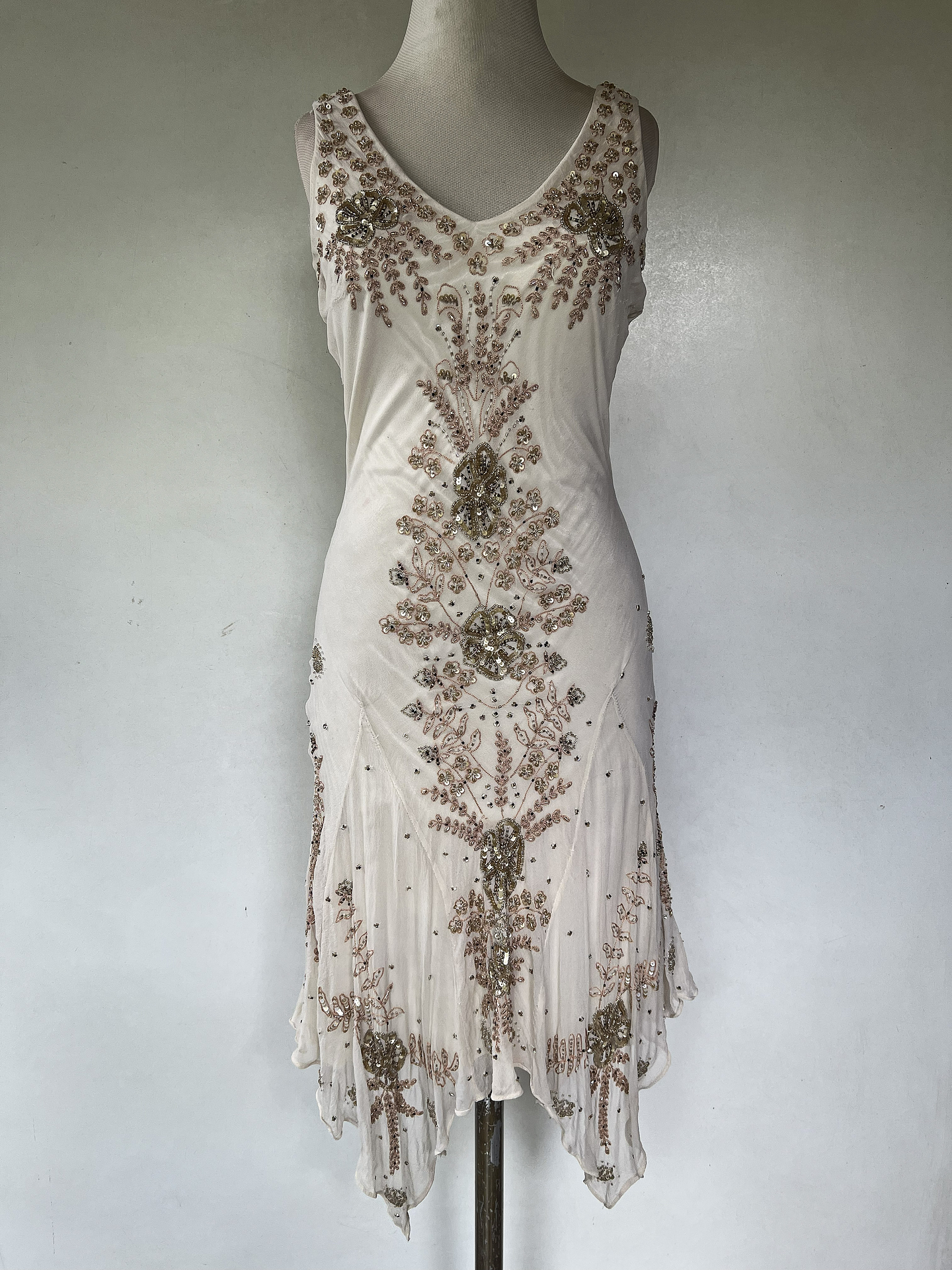 VESTILO LARGO BLANCO FLORES - TALLA 40 1