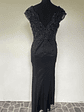VESTIDO LARGO NEGRO TOP BRILLOS - TALLA 44 - Miniatura 4