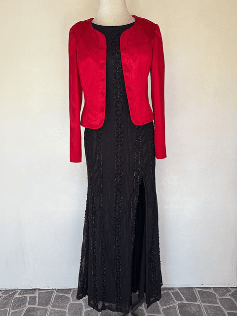 VESTIDO NEGRO LARGO (TOP POR SEPARADO) - TALLA 40