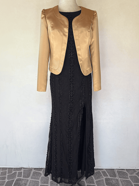 VESTIDO NEGRO LARGO (TOP POR SEPARADO) - TALLA 40