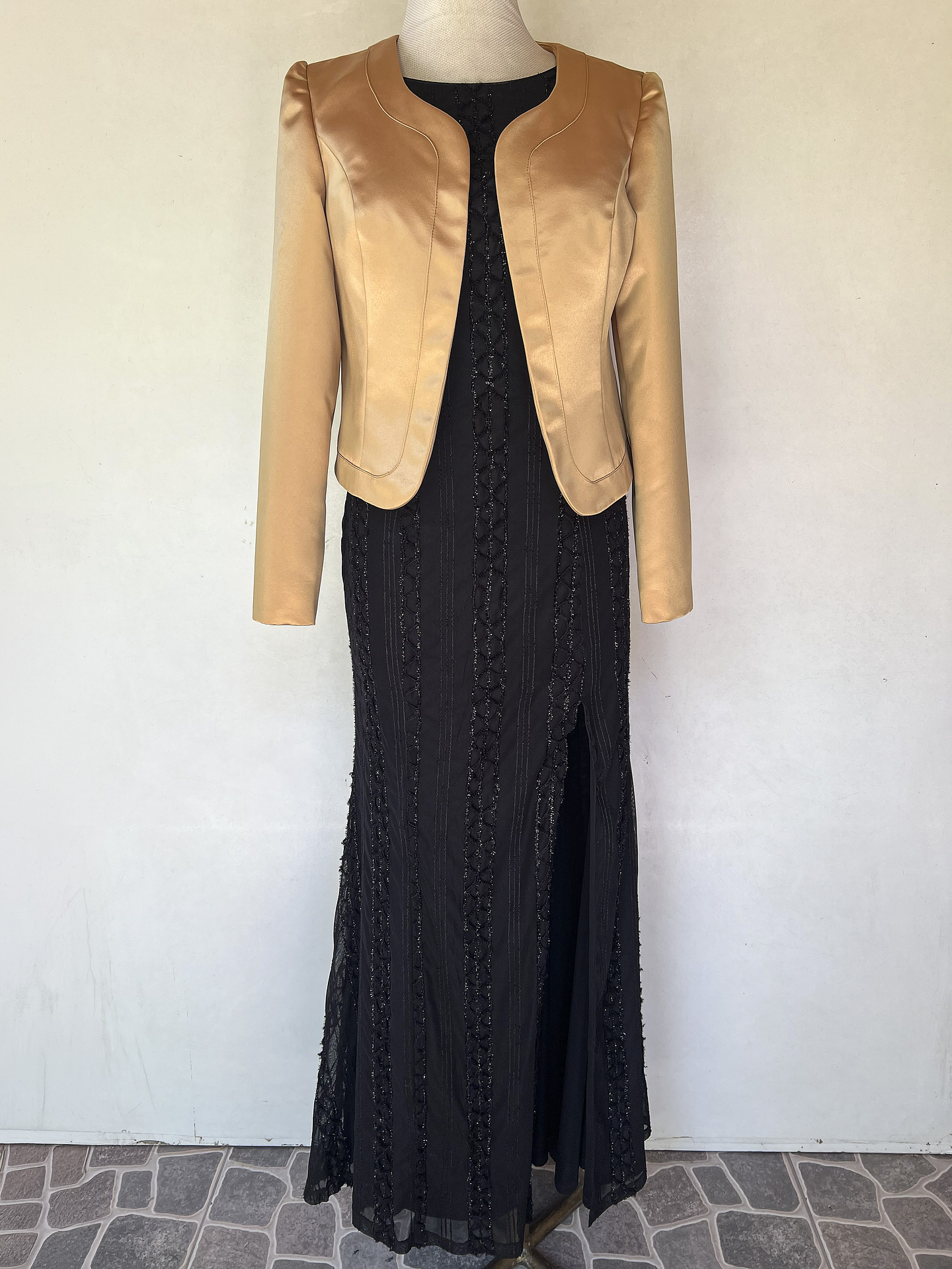 VESTIDO NEGRO LARGO (TOP POR SEPARADO) - TALLA 40 2