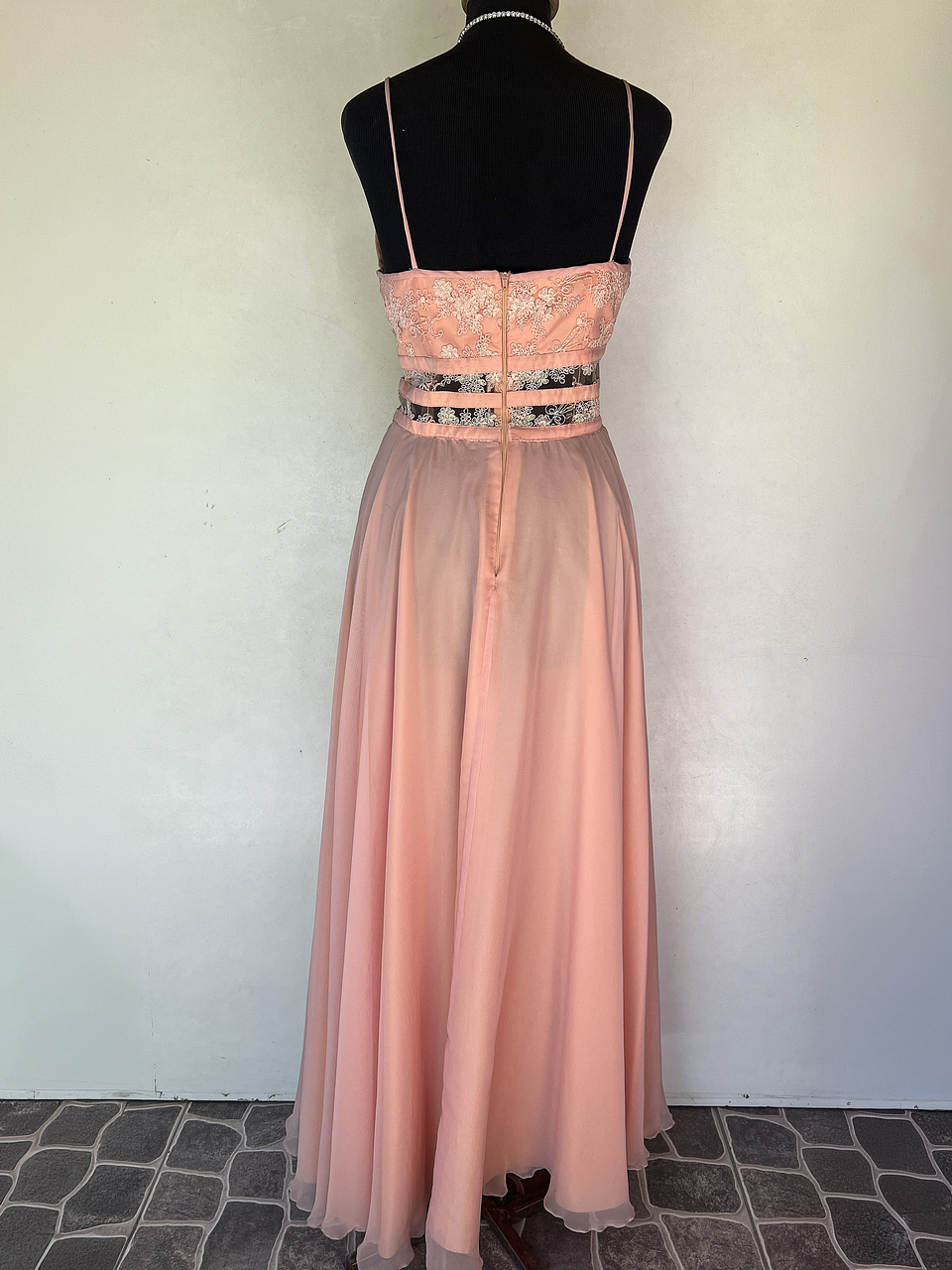 VESTIDO LARGO ROSADO - TALLA 44 4