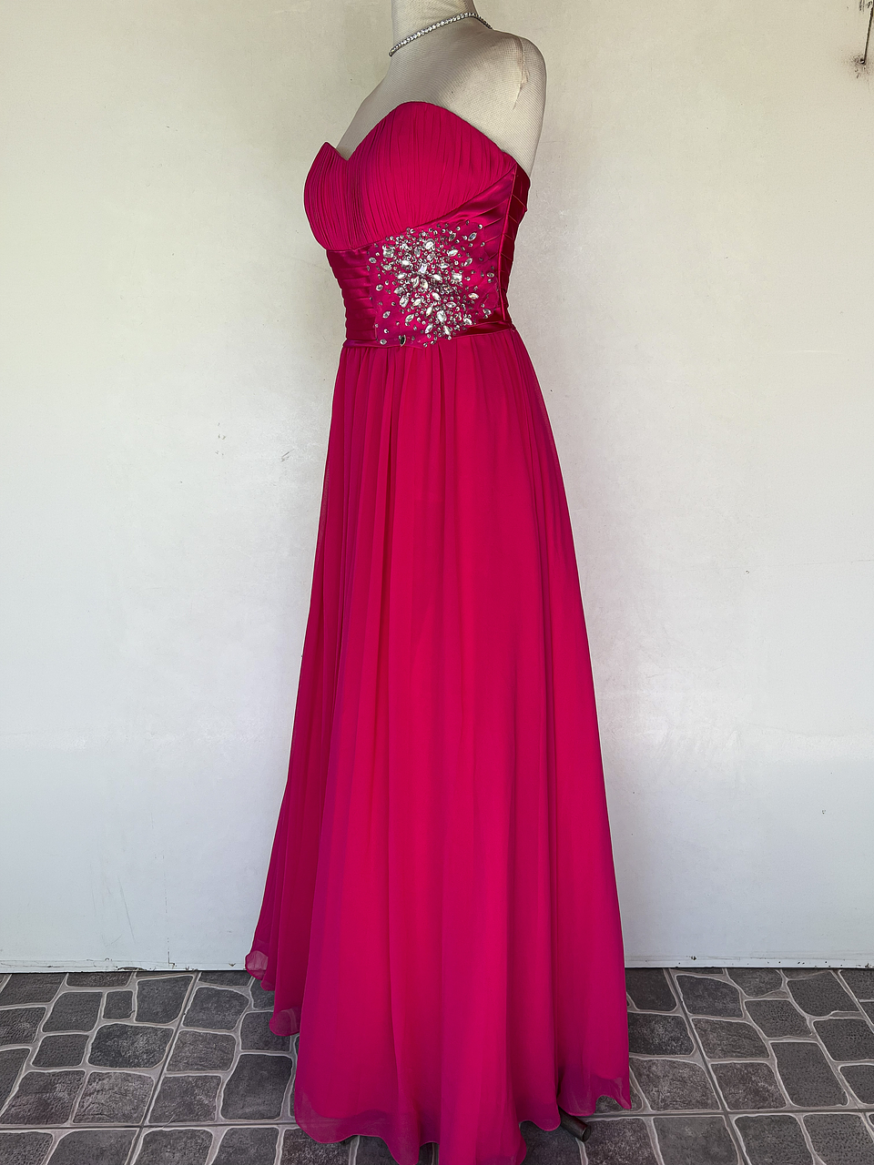 VESTIDO LARGO ROSA CON BRILLO - TALLA 42, 44 3