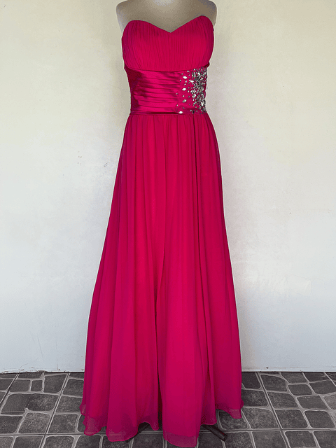 VESTIDO LARGO ROSA CON BRILLO - TALLA 42, 44