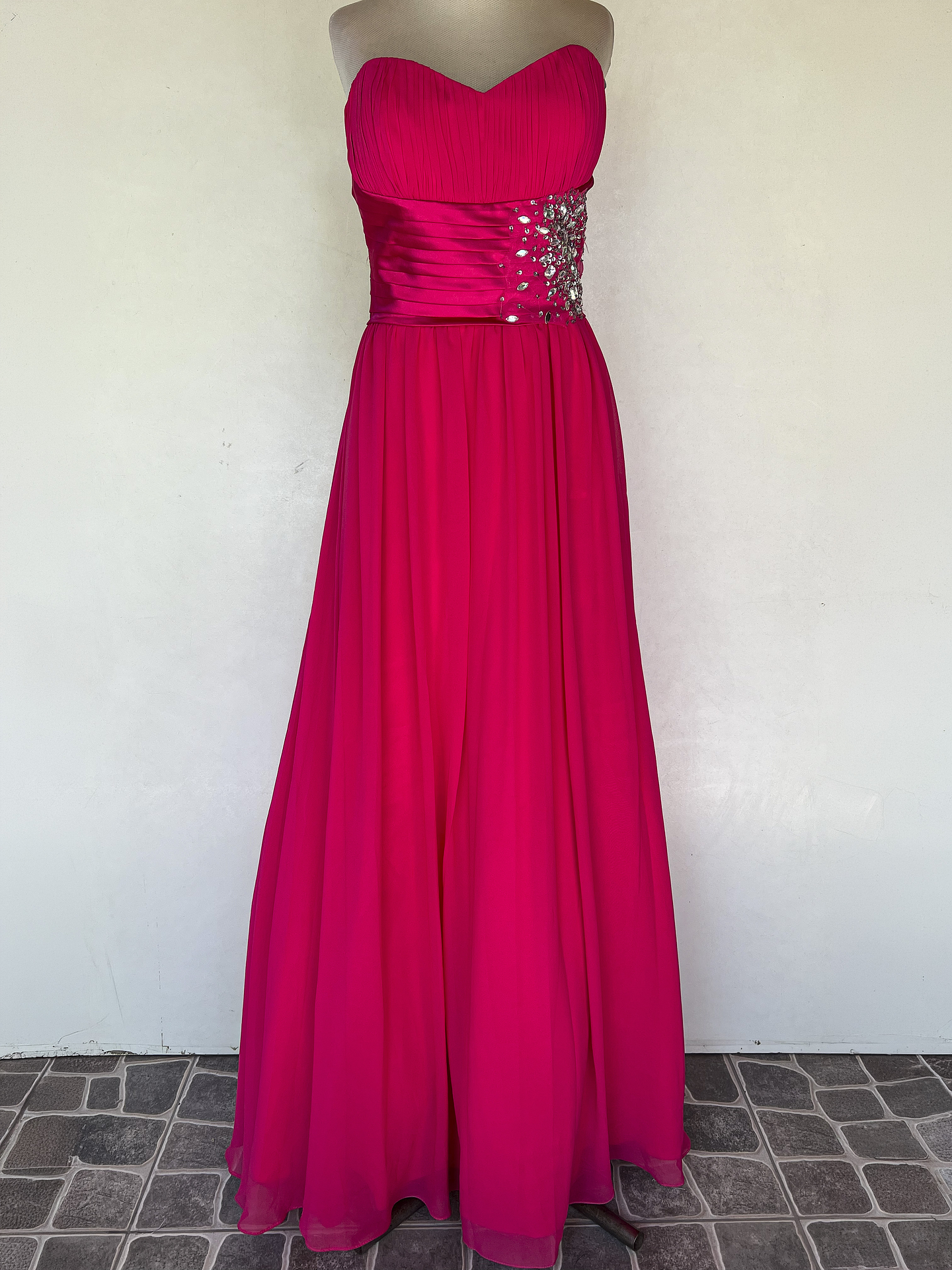 VESTIDO LARGO ROSA CON BRILLO - TALLA 42, 44 1