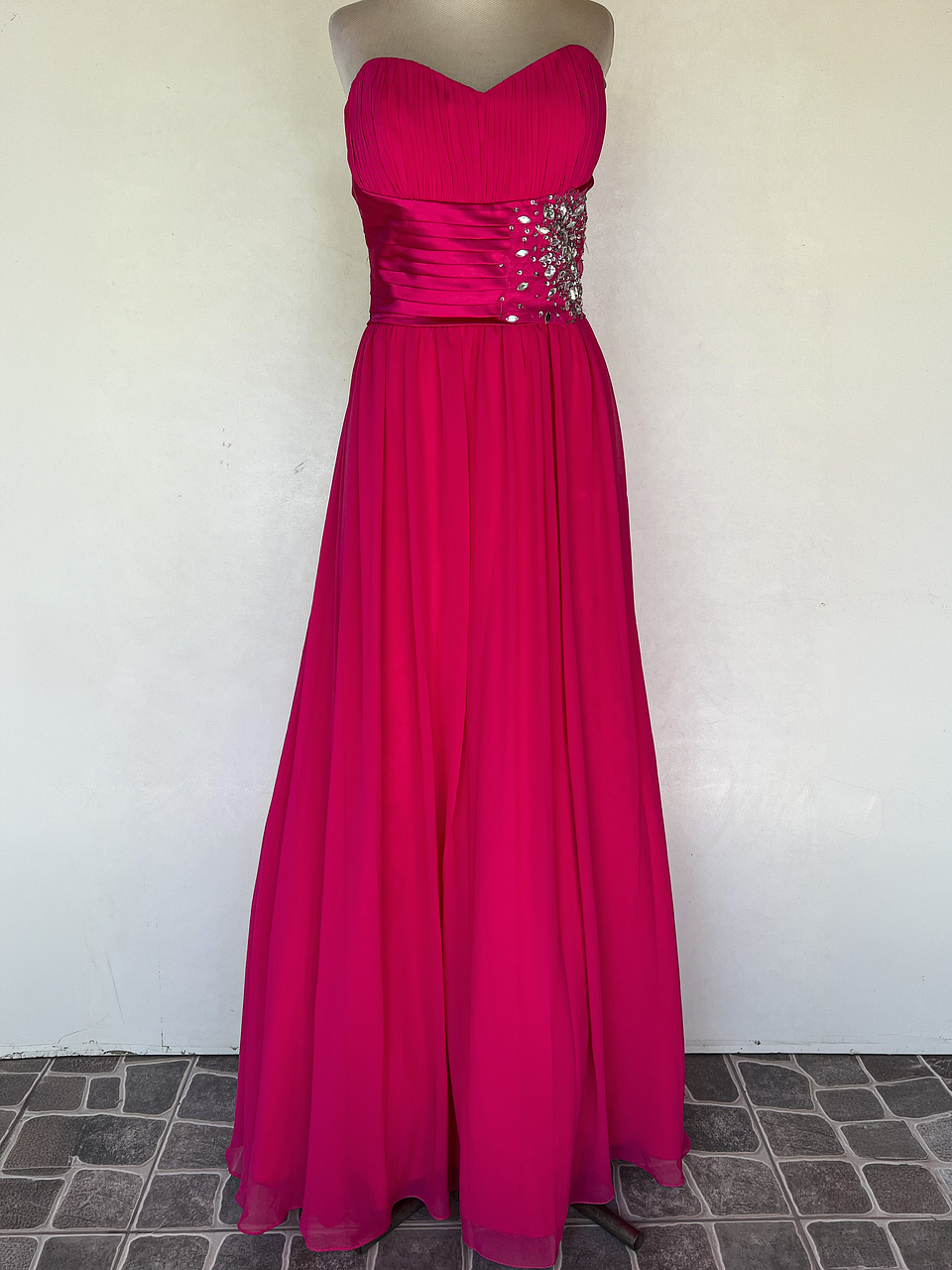 VESTIDO LARGO ROSA CON BRILLO - TALLA 42, 44 1