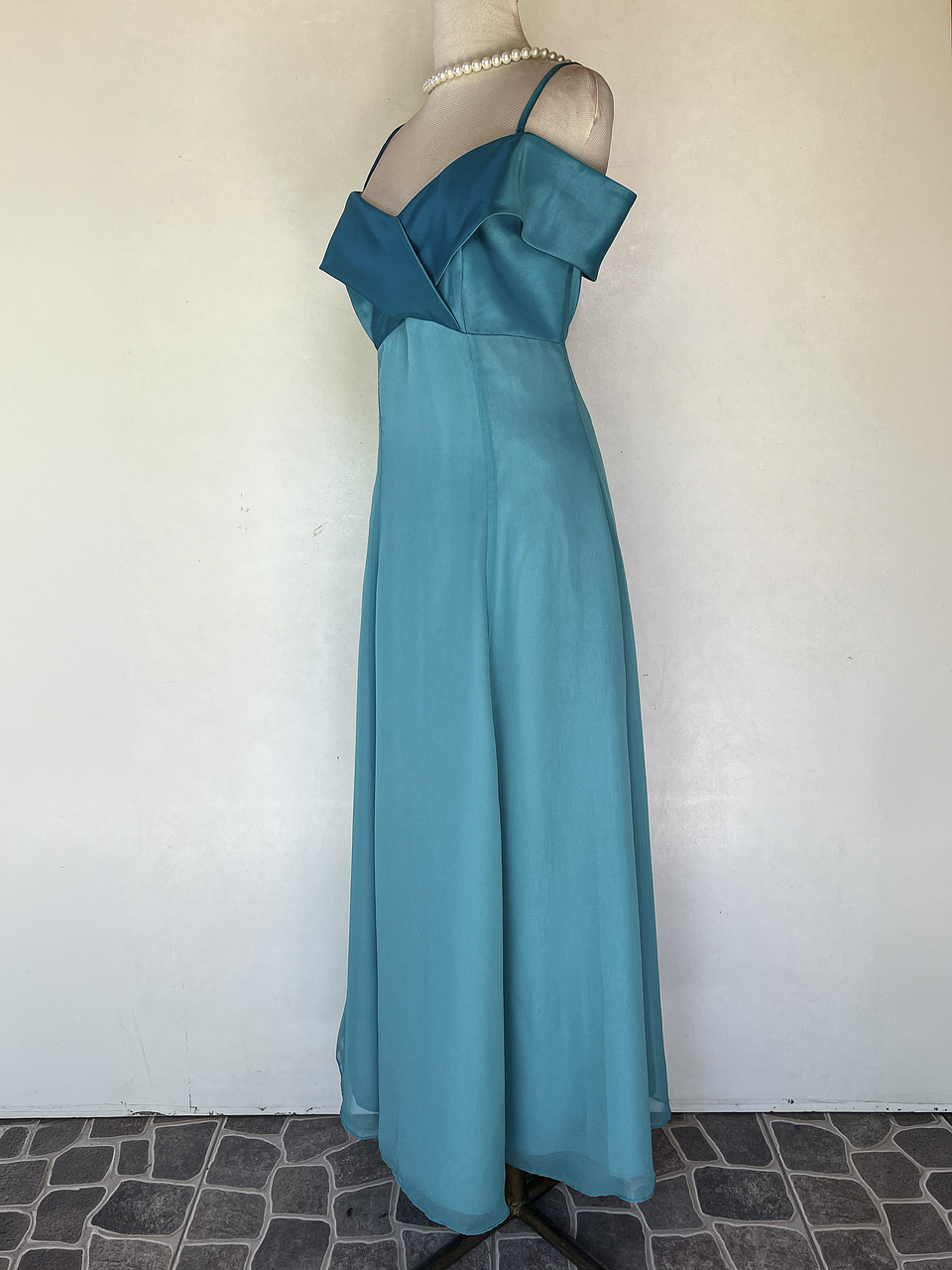 VESTIDO LARGO CELESTE - TALLA 42 3