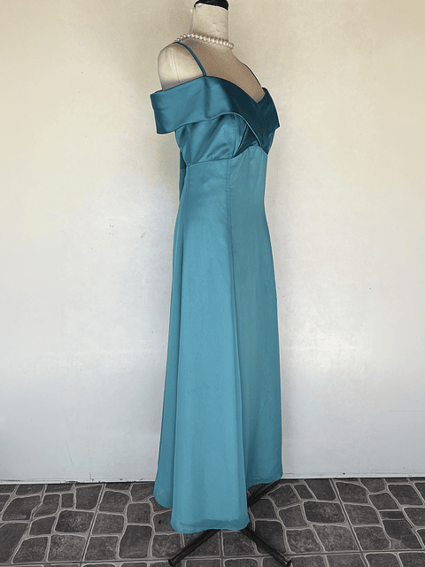 VESTIDO LARGO CELESTE - TALLA 42