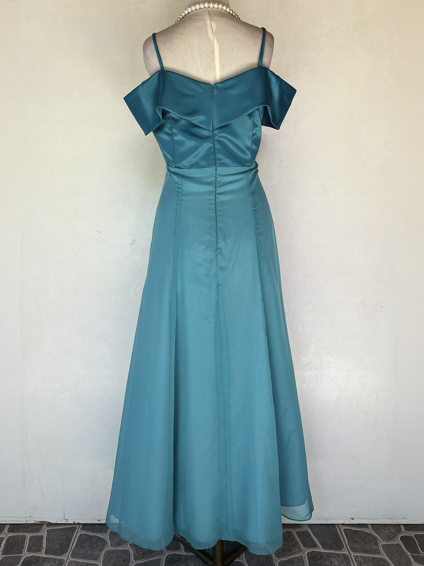 VESTIDO LARGO CELESTE - TALLA 42 4