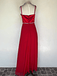 VESTIDO LARGO ROJO CINTURA CON BRILLO - TALLA 42 - Miniatura 4