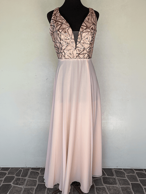 VERTIDO LARGO ROSA TOP BRILLO - TALLA 46