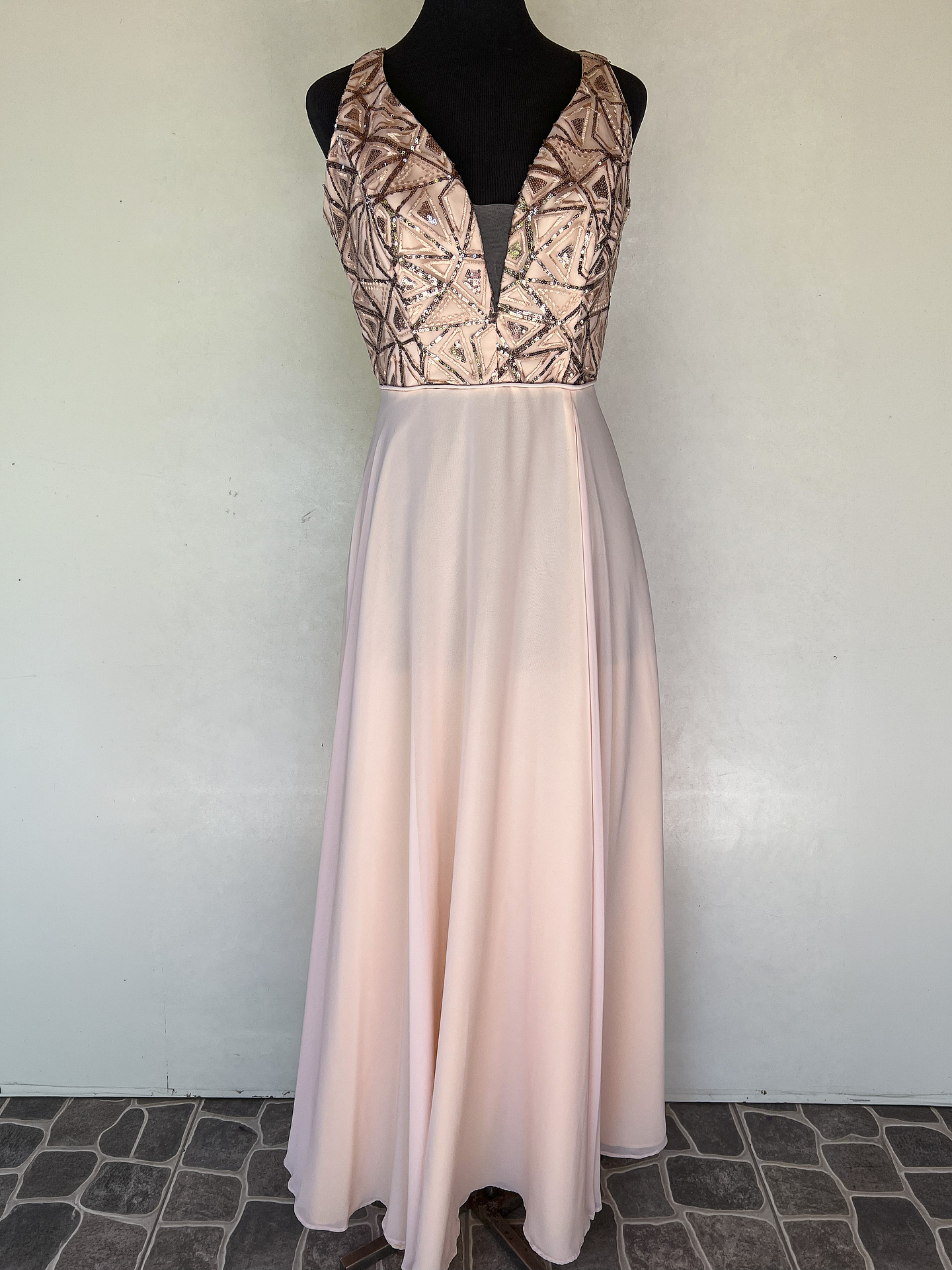 VERTIDO LARGO ROSA TOP BRILLO - TALLA 46 1