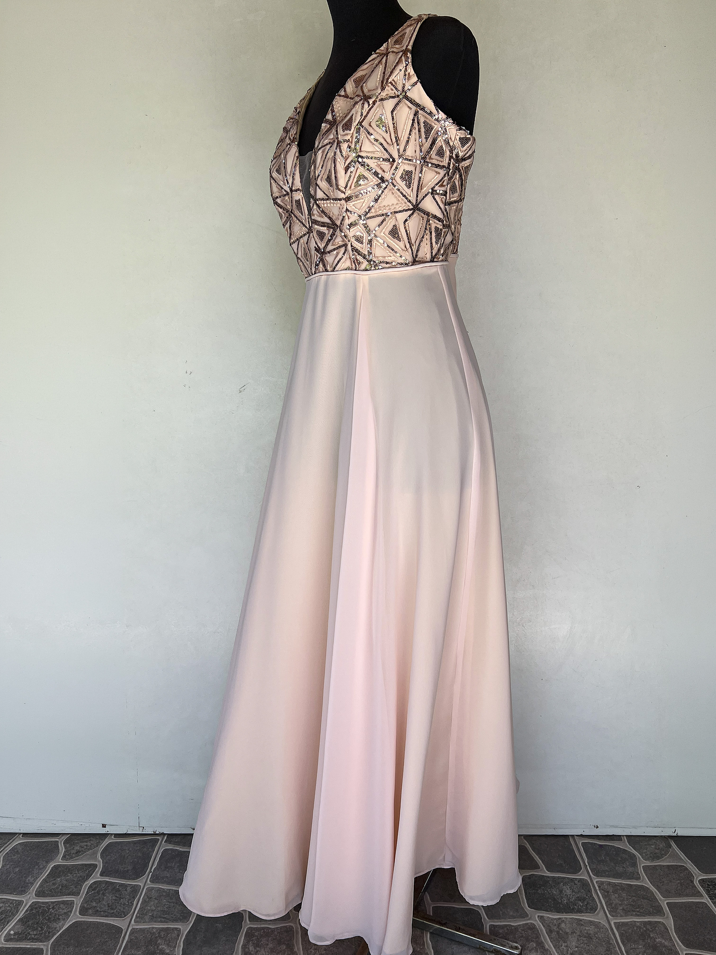 VERTIDO LARGO ROSA TOP BRILLO - TALLA 46 3