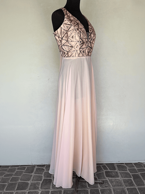 VERTIDO LARGO ROSA TOP BRILLO - TALLA 46
