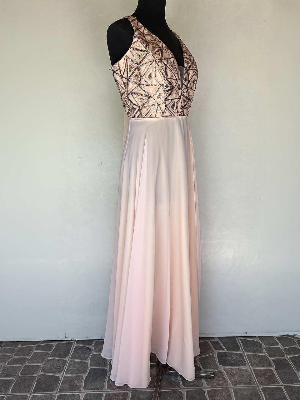 VERTIDO LARGO ROSA TOP BRILLO - TALLA 46 2