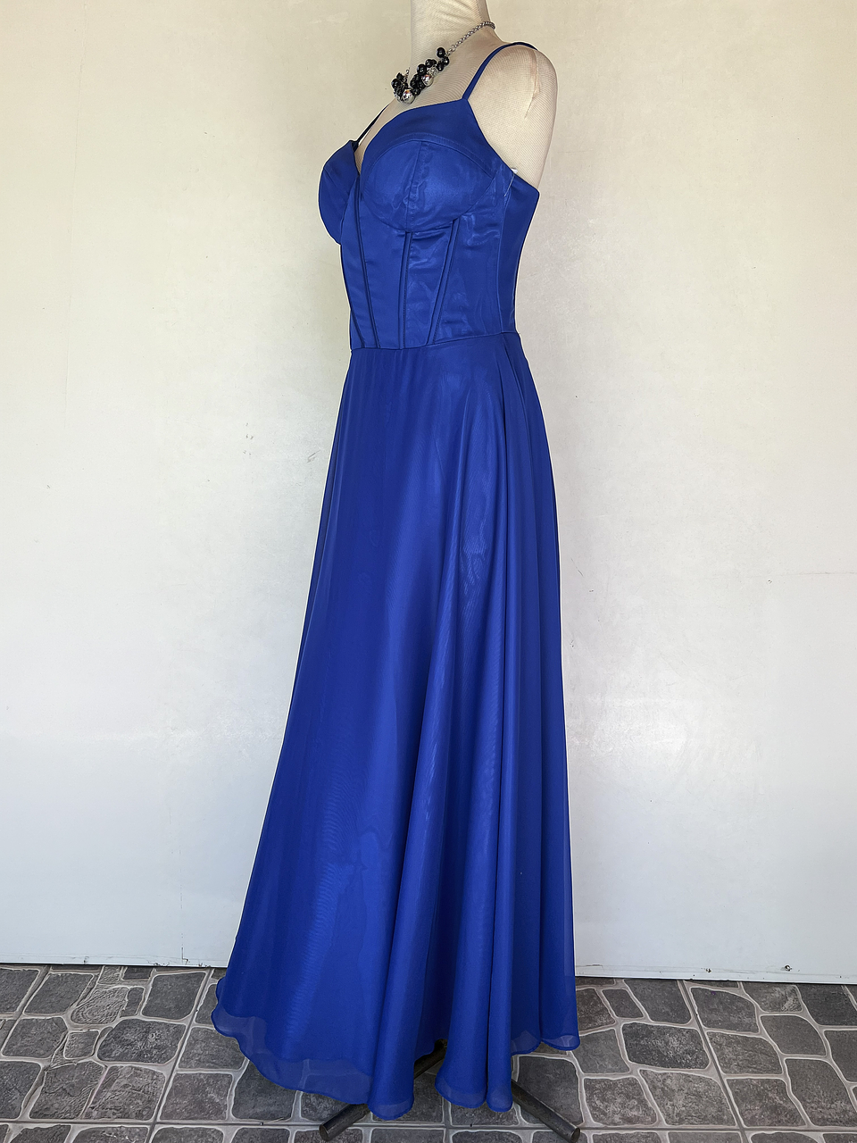 VESTIDO LARGO AZUL - TALLA 44 3