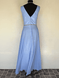 VESTIDO LARGO CELESTE CINTURA BRILLANTE - TALLA 48 - Miniatura 4