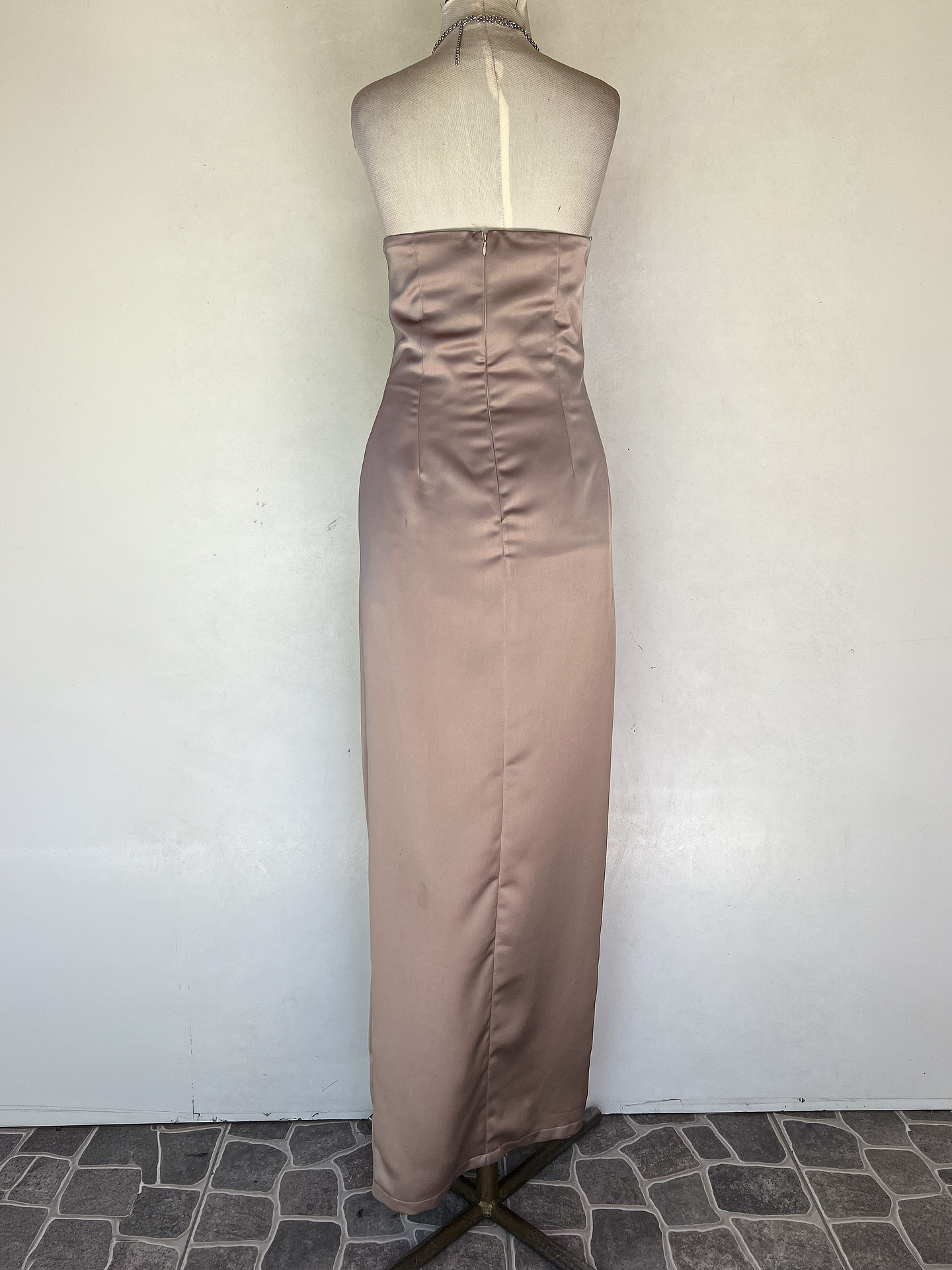 VESTILO LARGO ROSA CORTE EN PIERNA - TALLA 40 4