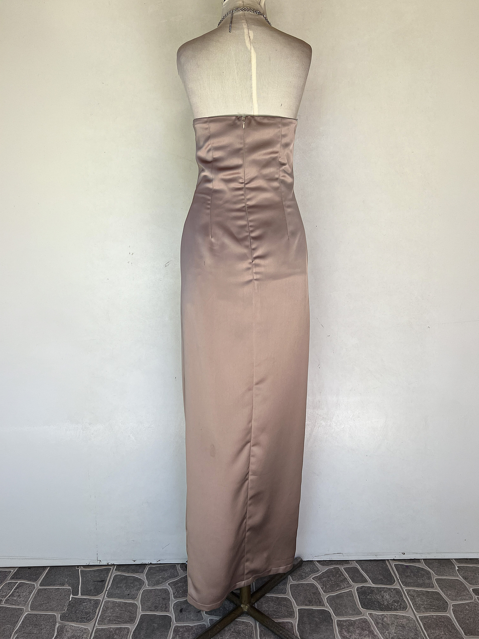 VESTILO LARGO ROSA CORTE EN PIERNA - TALLA 40 4