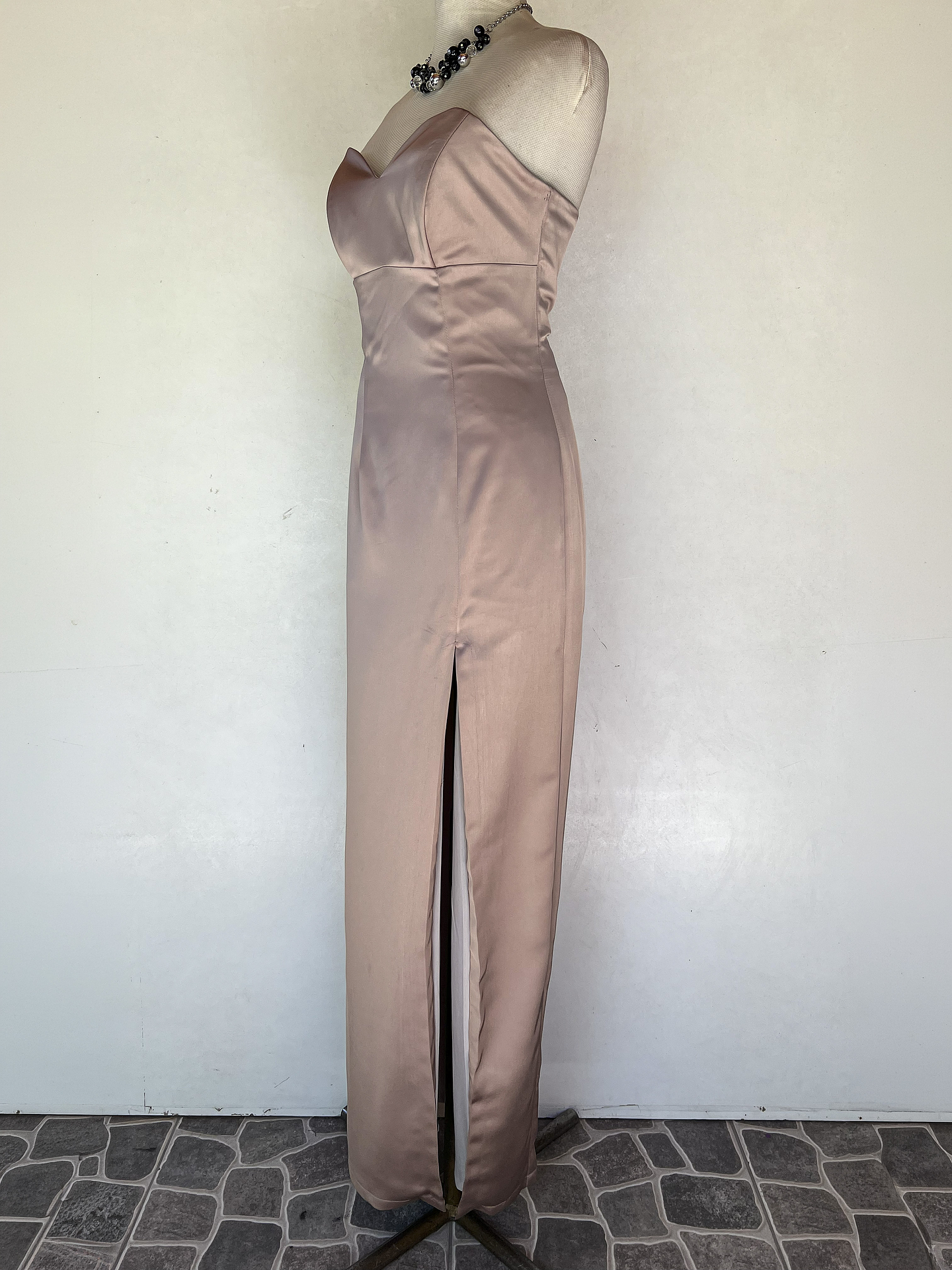 VESTILO LARGO ROSA CORTE EN PIERNA - TALLA 40 3