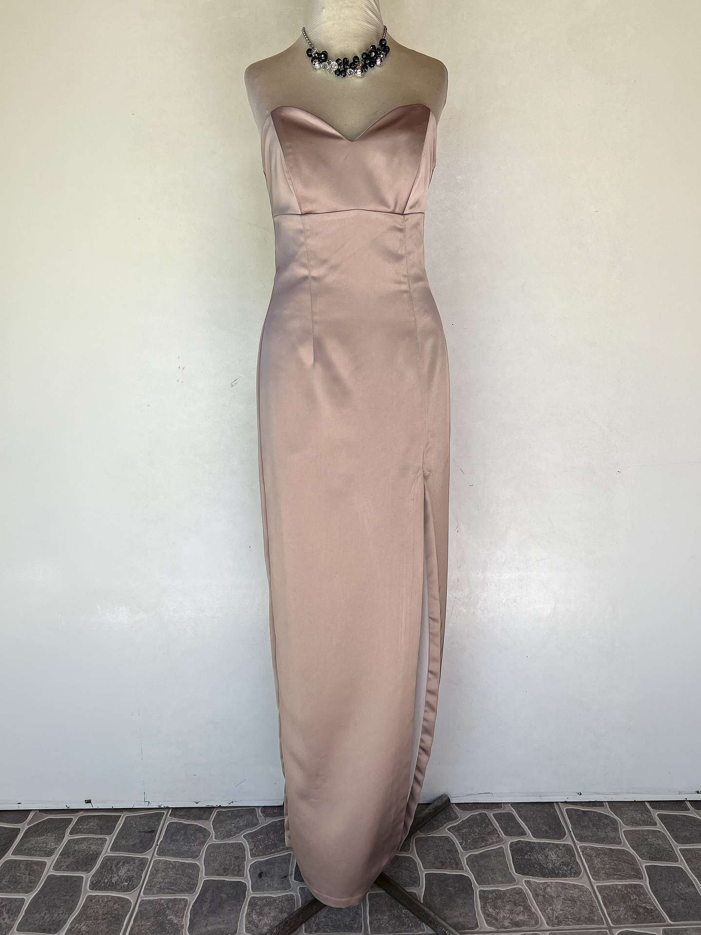 VESTILO LARGO ROSA CORTE EN PIERNA - TALLA 40 1