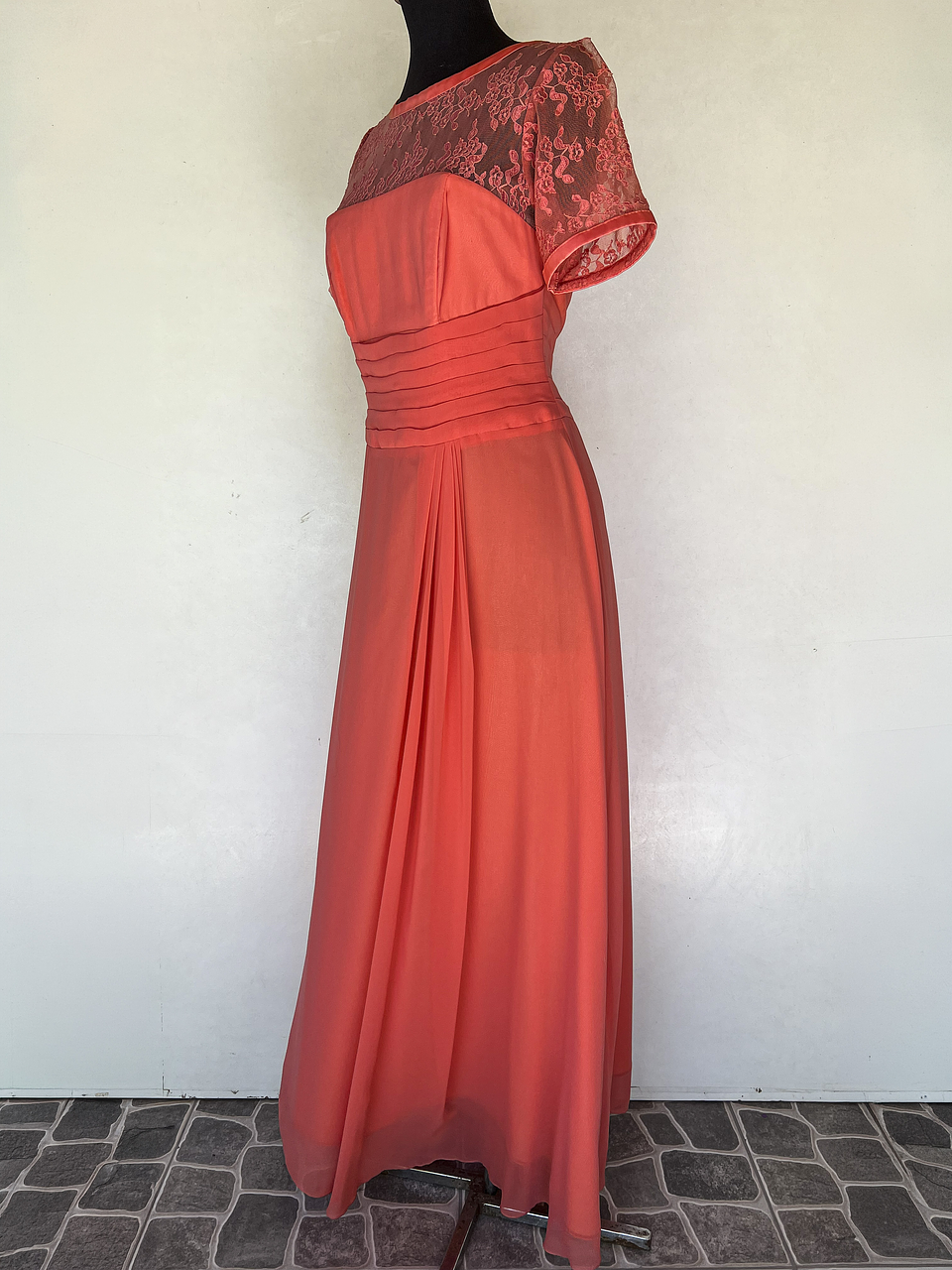 VESTIDO LARGO NARANJA - TALLA 44 3