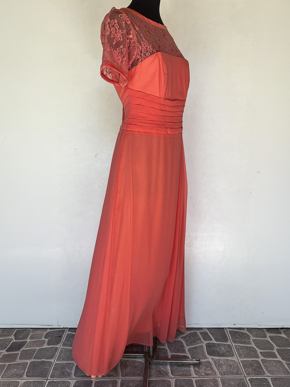 VESTIDO LARGO NARANJA - TALLA 44 2