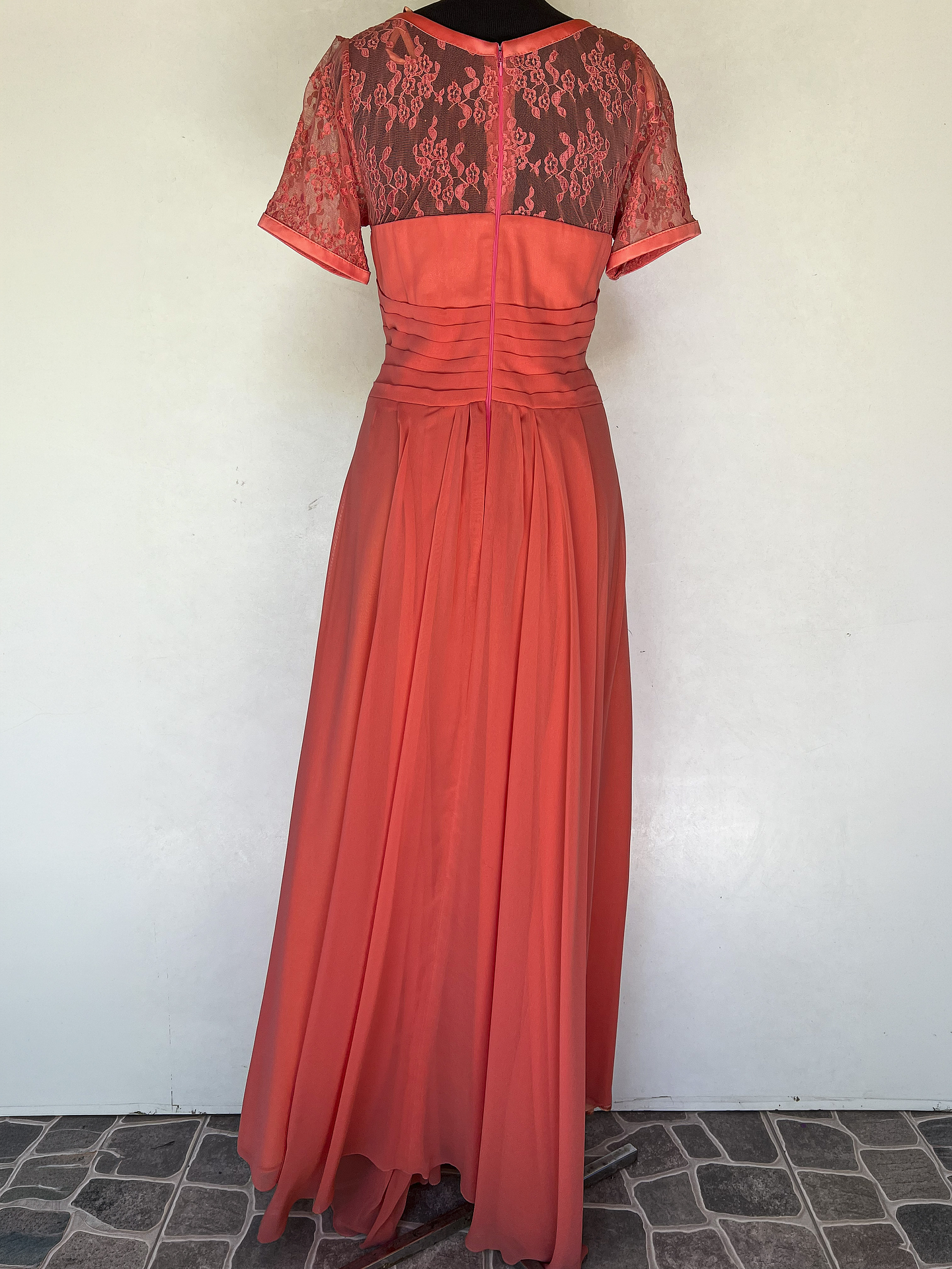 VESTIDO LARGO NARANJA - TALLA 44 4